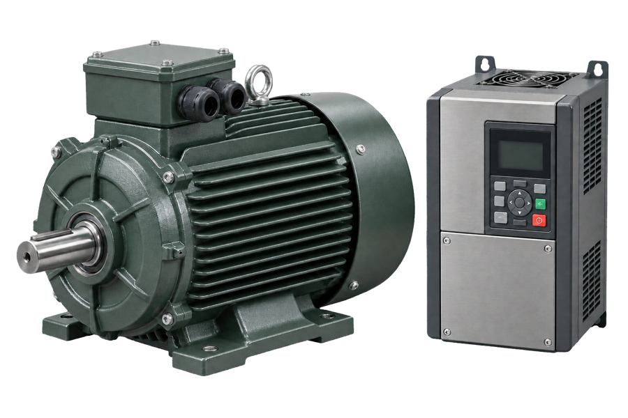 Industrial electric motor and variable-frequency drive